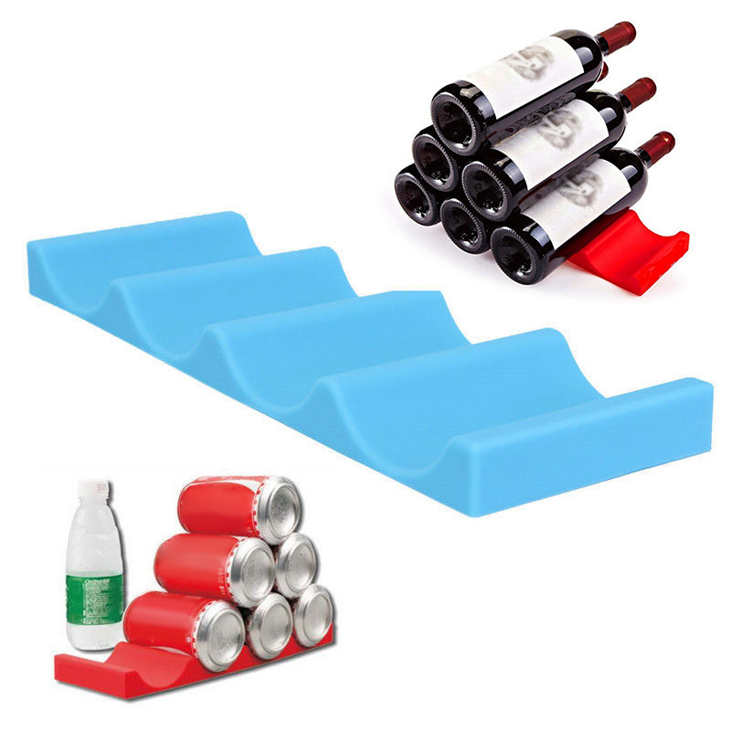 Wine Beer Rack - Suporte de Silicone para Frigobar Azul,