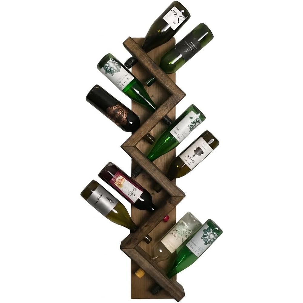 Wine Rack Wall Mount - Suporte de Vinho de Madeira Montado