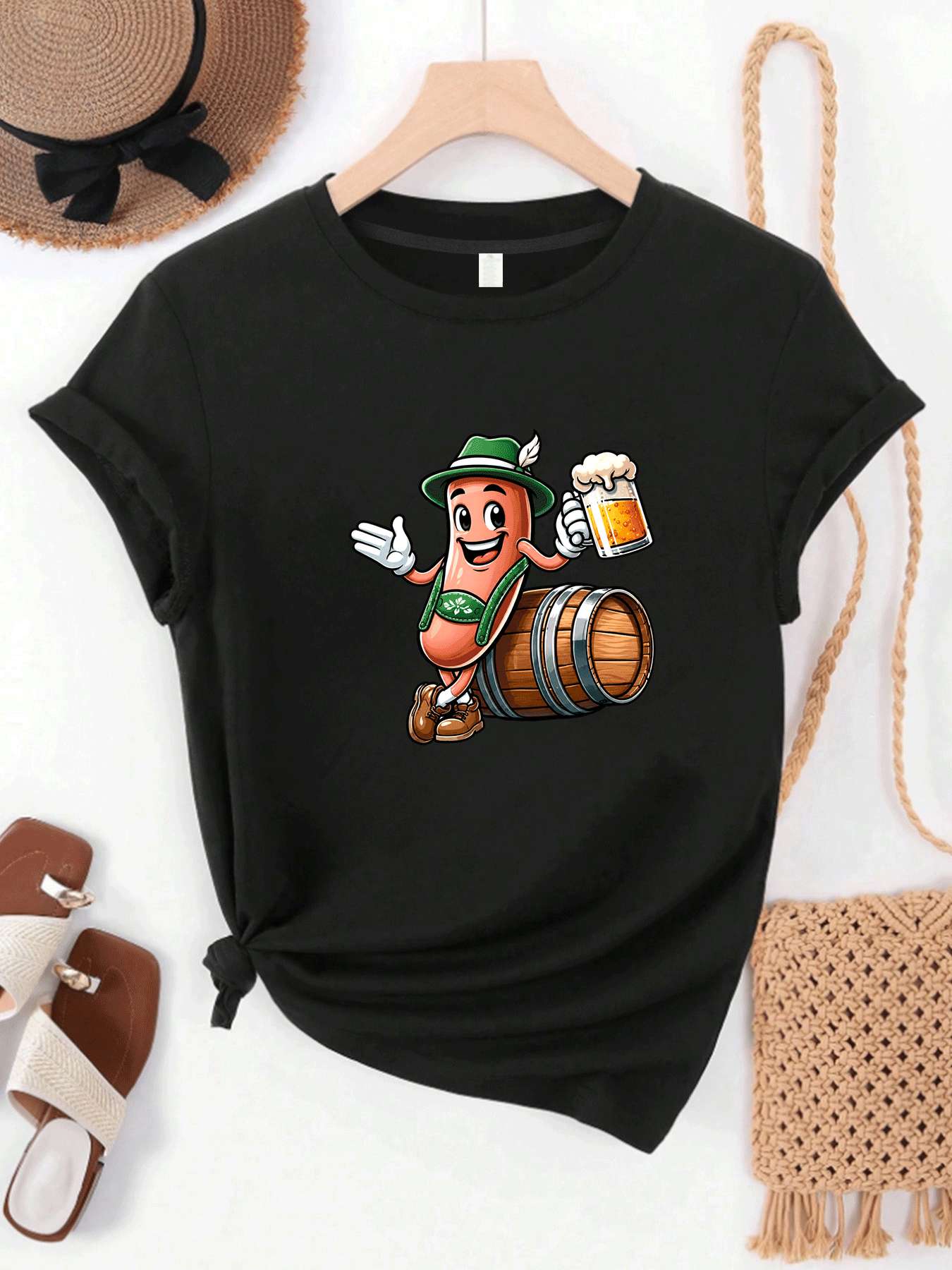 Wine Beer Festival - 【MYJ062655】Camiseta feminina do Festival da Cerveja