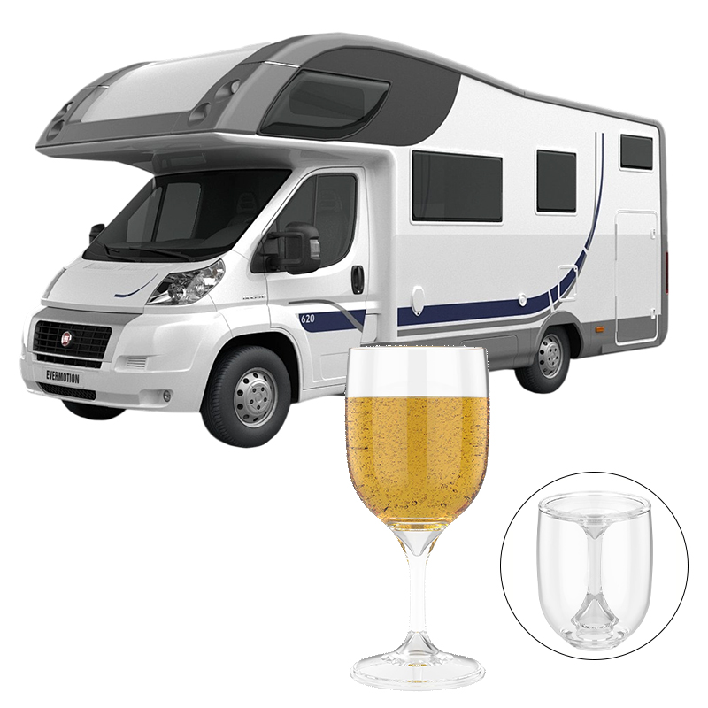 Wine & Beer Tours Of Nova Scotia - Copo de vinho dobrável transparente, vidro