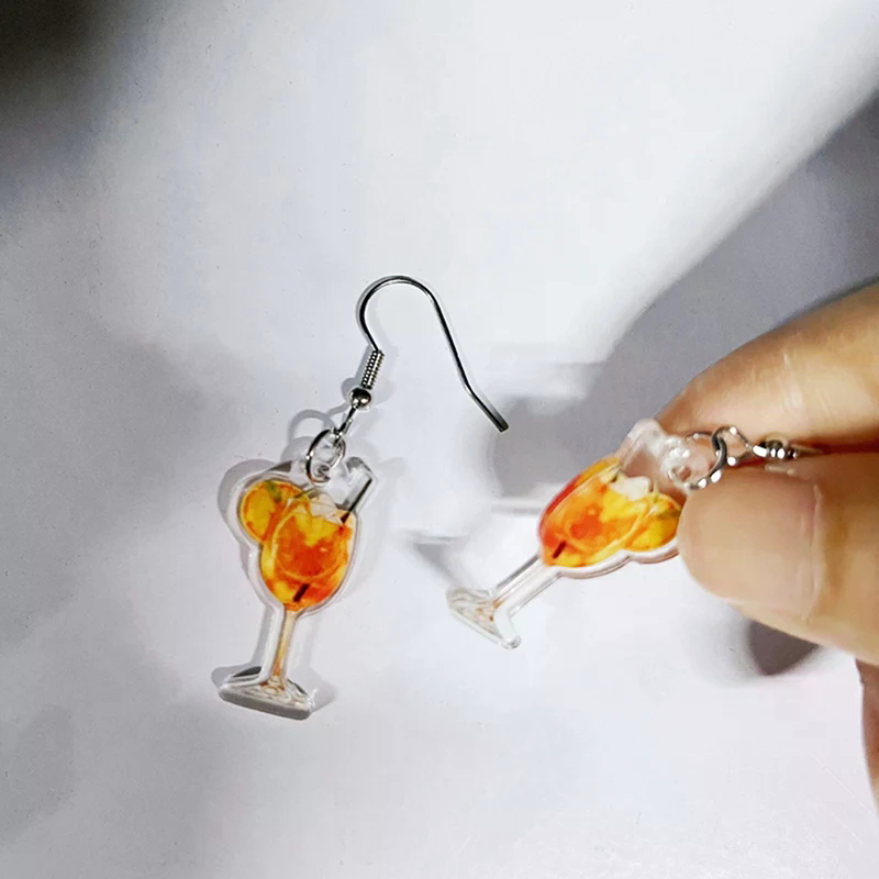 Brincos de Moda com Design Pla - Wine Beer Festival avaliação e preço
