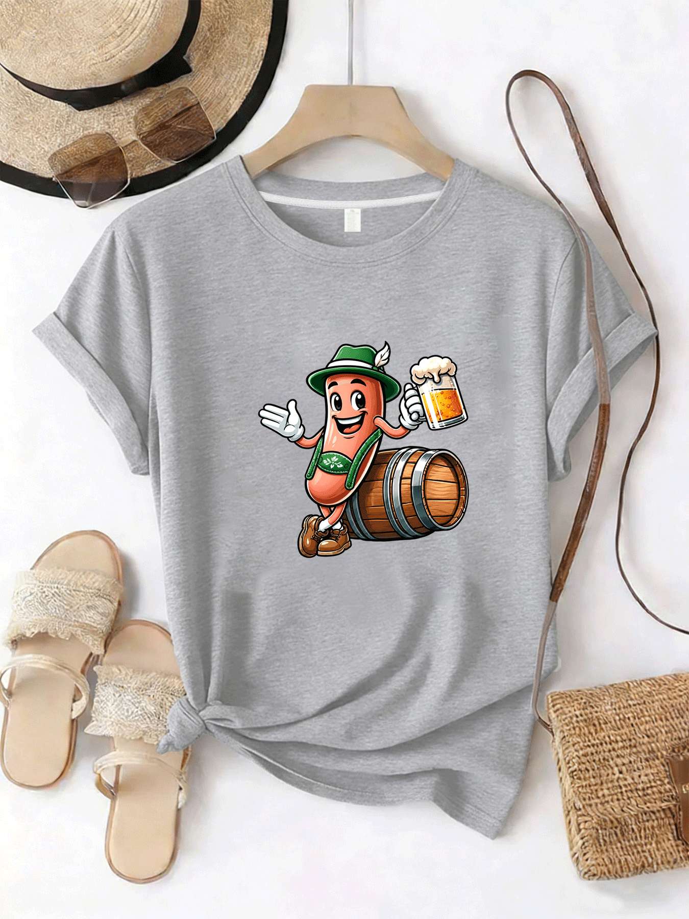 【MYJ062655】Camiseta feminina d - Wine Beer Festival avaliação e preço
